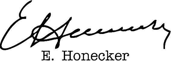 Erich Honecker Unterschrift Holzstempel 50 mm breit  und 20 mm hoch